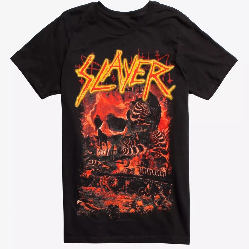Slayer Final World Tour Merch 2018 Double Sided Graphic Print T-Shirt